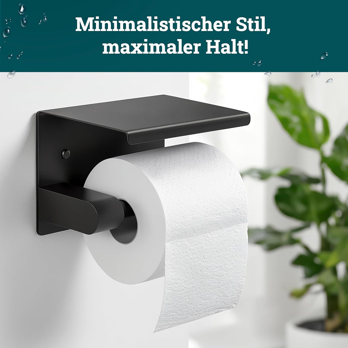 Toilettenpapierhalter, Edelstahl Matt-schwarz Edelstahl