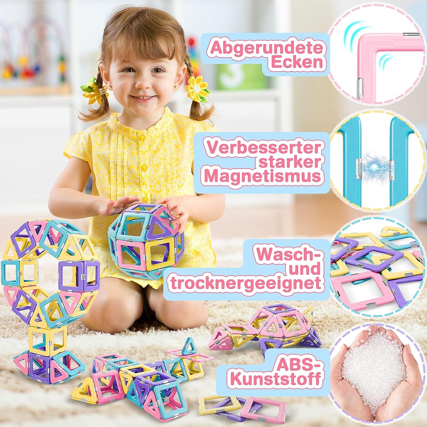 Magnetische Bausteine, Pink