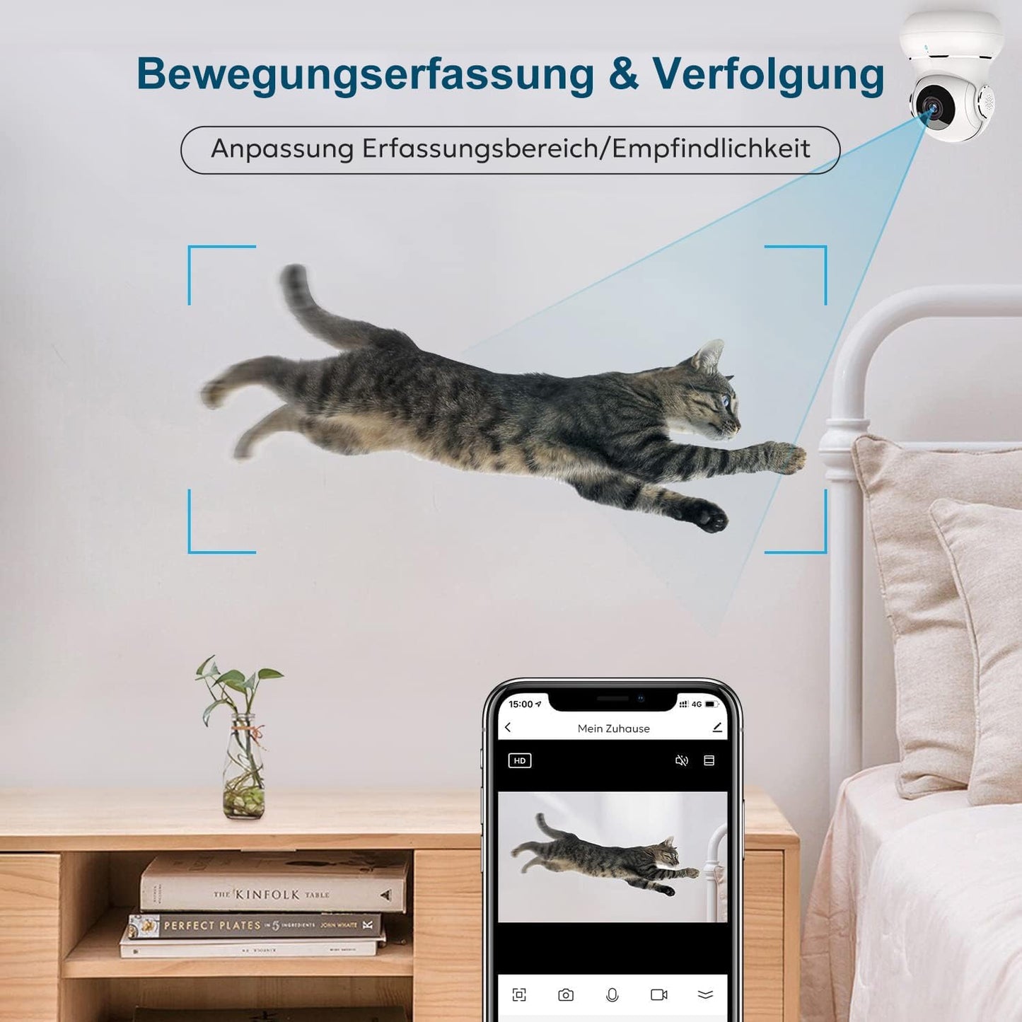 Überwachungskamera, 1 Stück-2.4Ghz ; Weiss