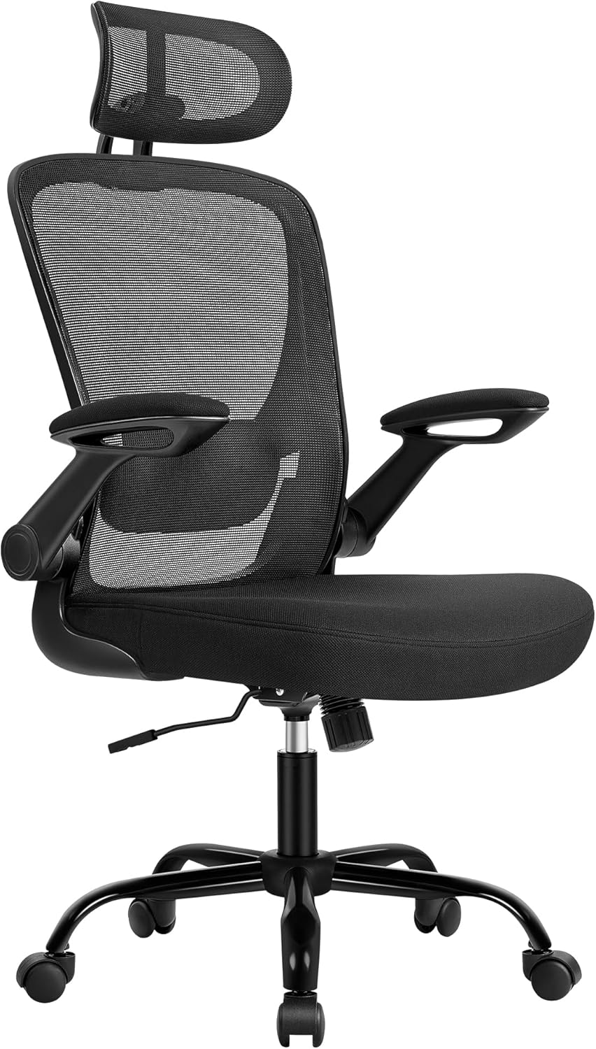 Ergonomischer Bürostuhl, Tintenschwarz Mit Kopfstütze