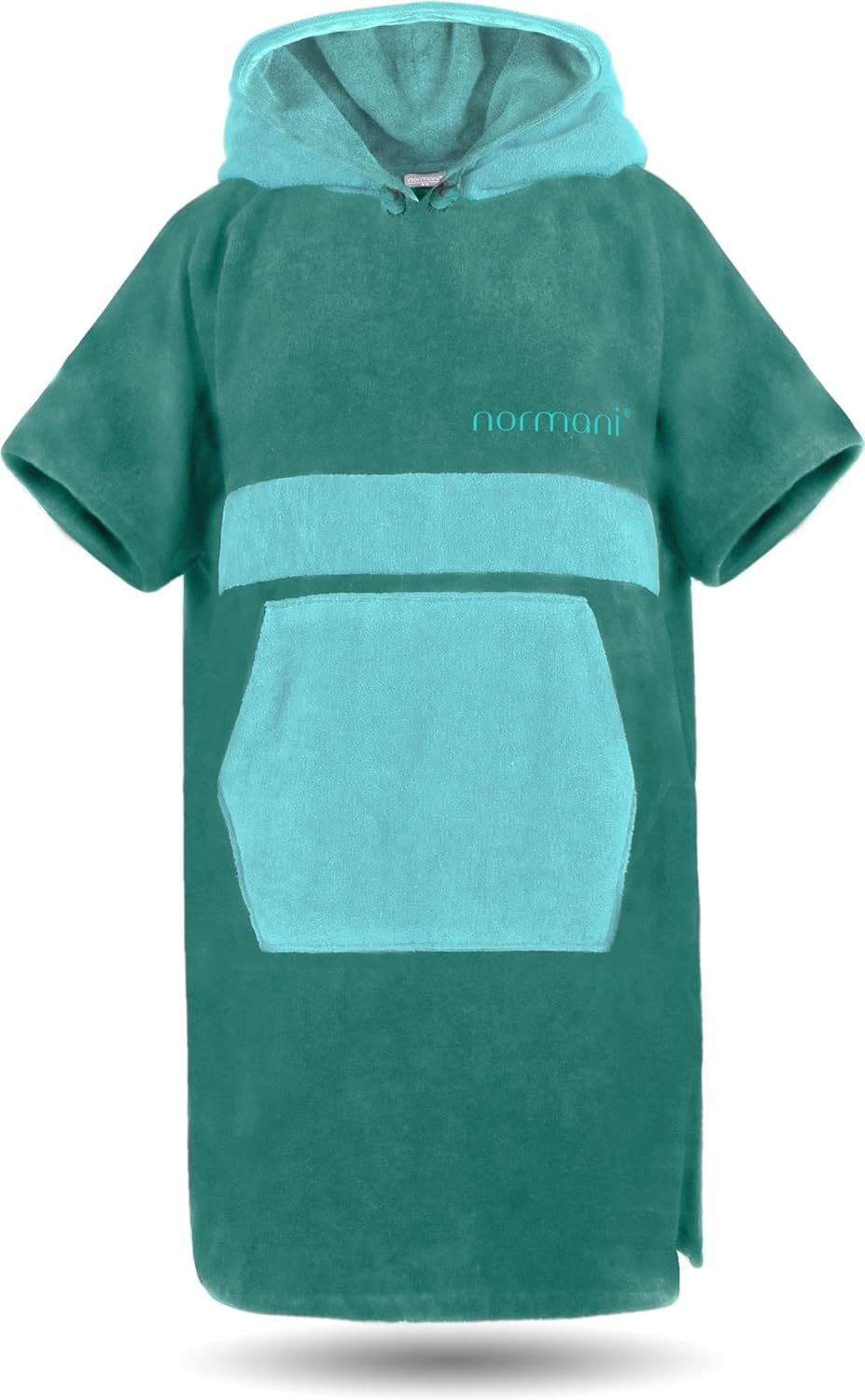 Unisex Surfer Strand-Poncho, Petrol/Türkis S-M