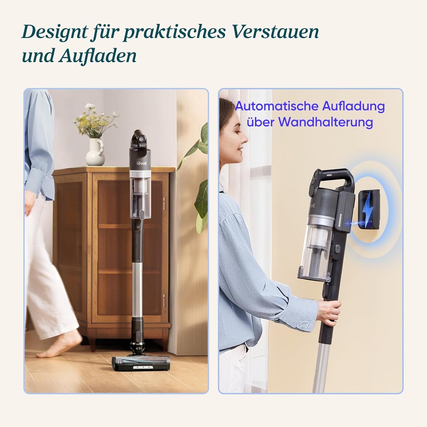 Kabelloser Akkustaubsauger, Grau 70-Minuten-Laufzeit-Upgrade LVAC 200 Max