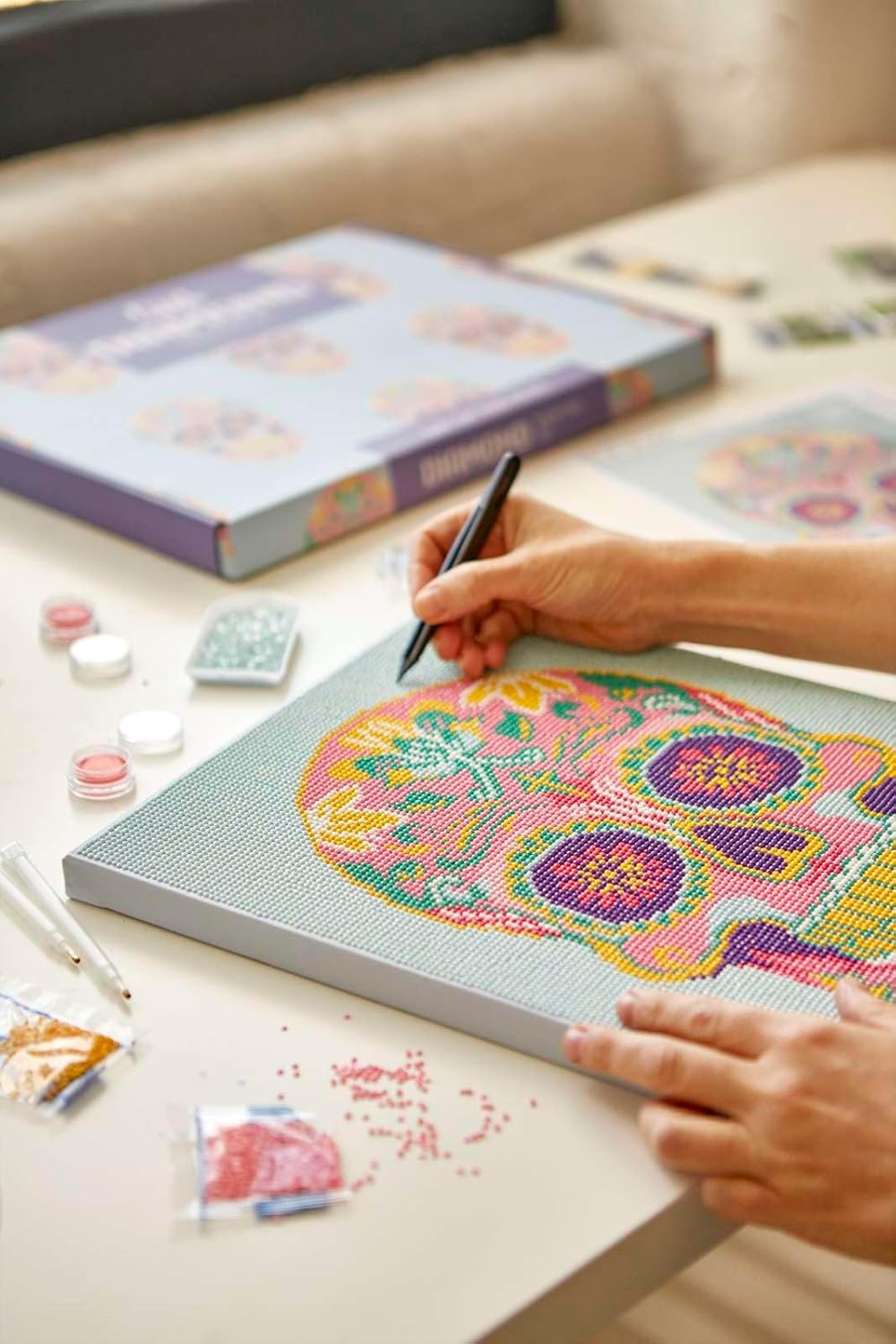 Diamant Painting mit Leinwandrahmen, Tag der Toten