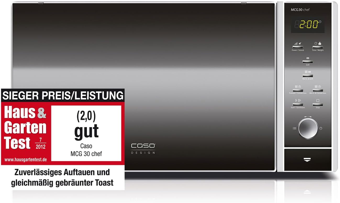 MCG30 Chef - 3-in-1 Mikrowelle mit Grill und Heissluft, 30 Liter Drehteller