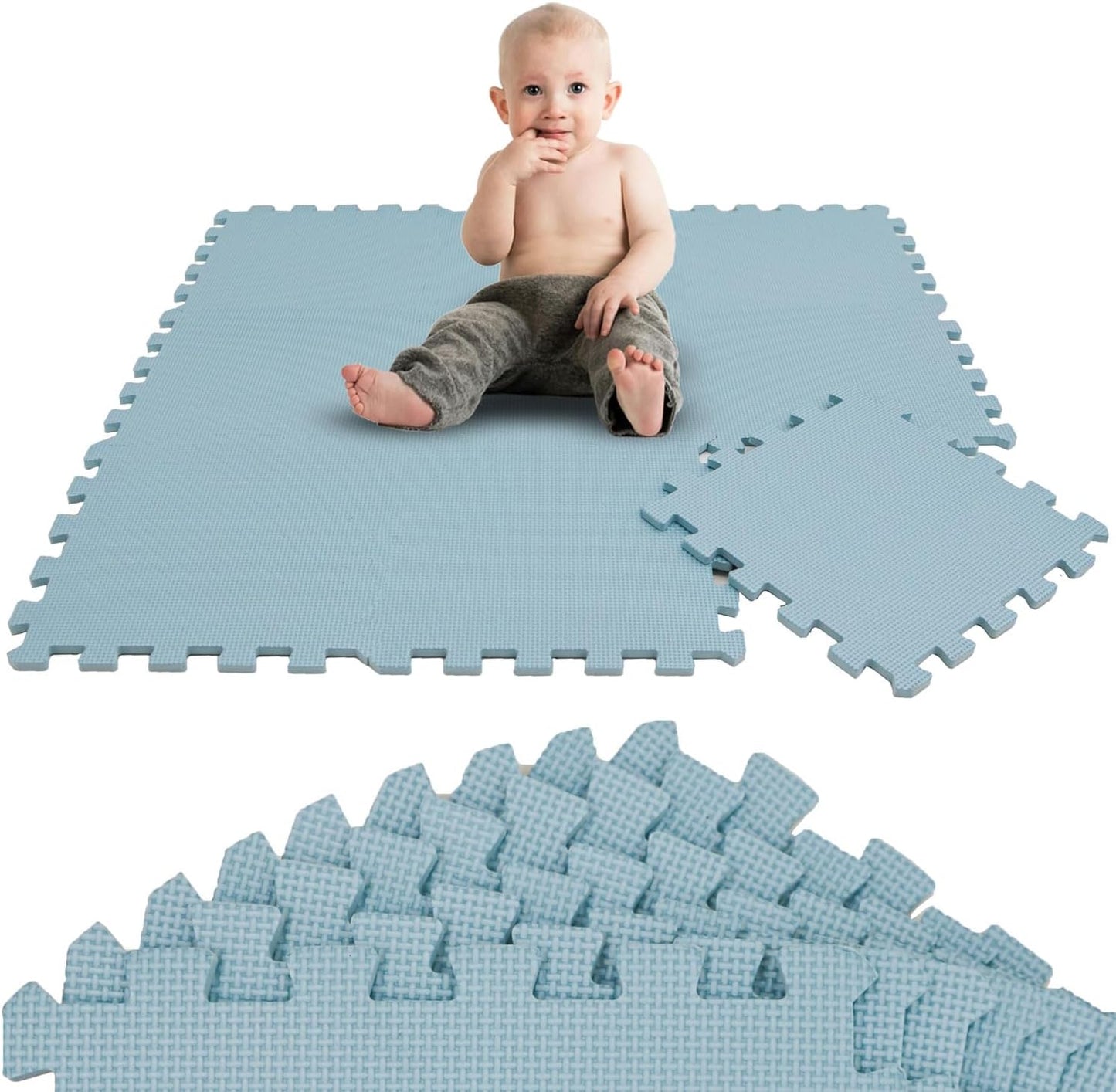9-teiliges Baby Puzzlematten-Set, Graublau