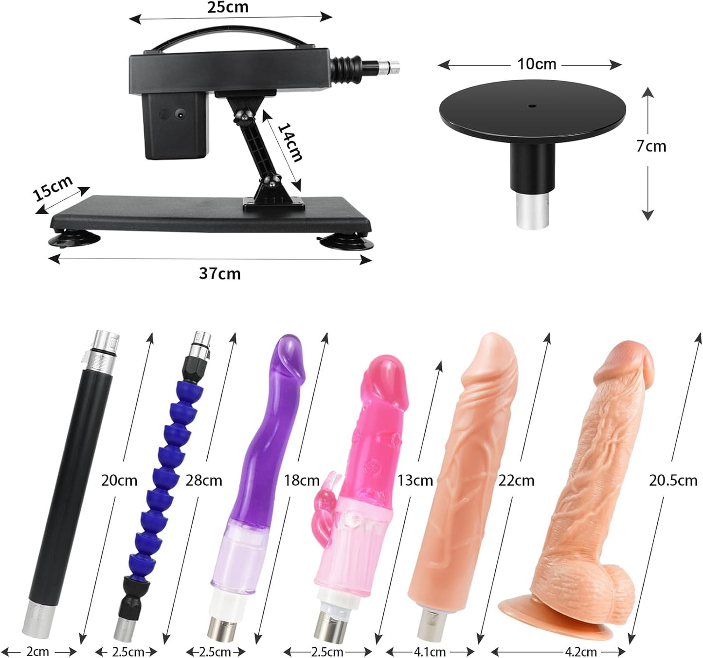 Sexmaschinen-Set mit Dildo und Saugnapfadapter, set 3