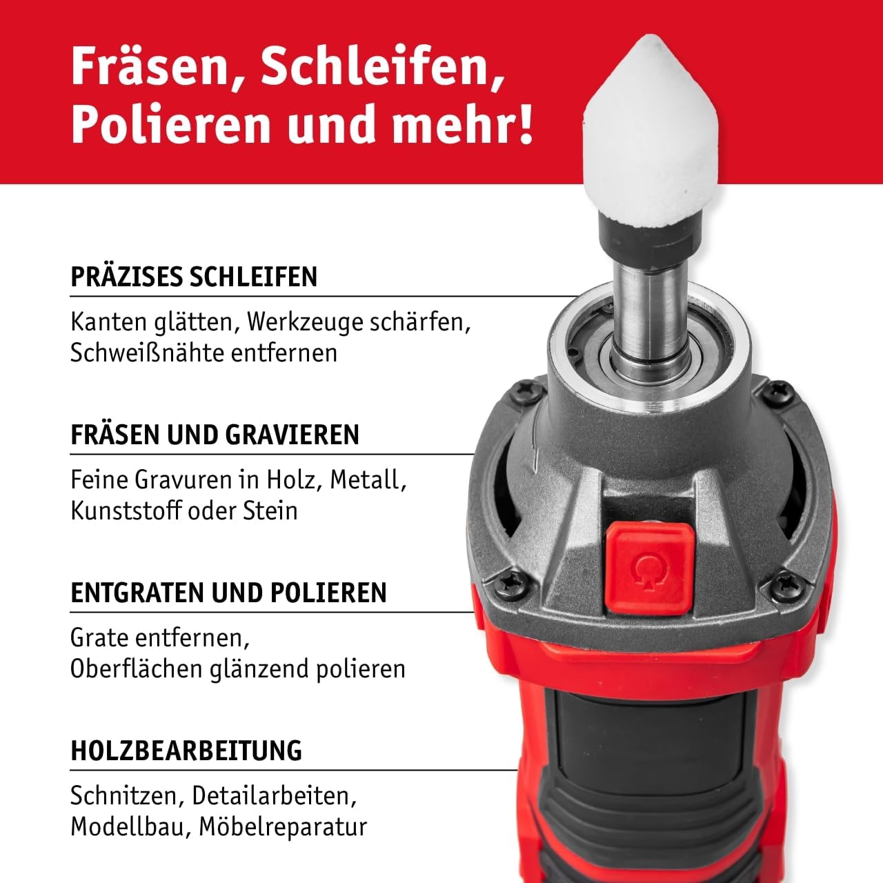 Geradschleifer mit stufenloser Drehzahlregelung, 500 W