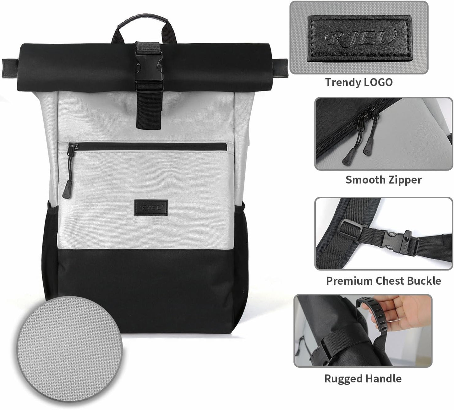 Rolltop Rucksack mit Laptopfach, S33-blackgray