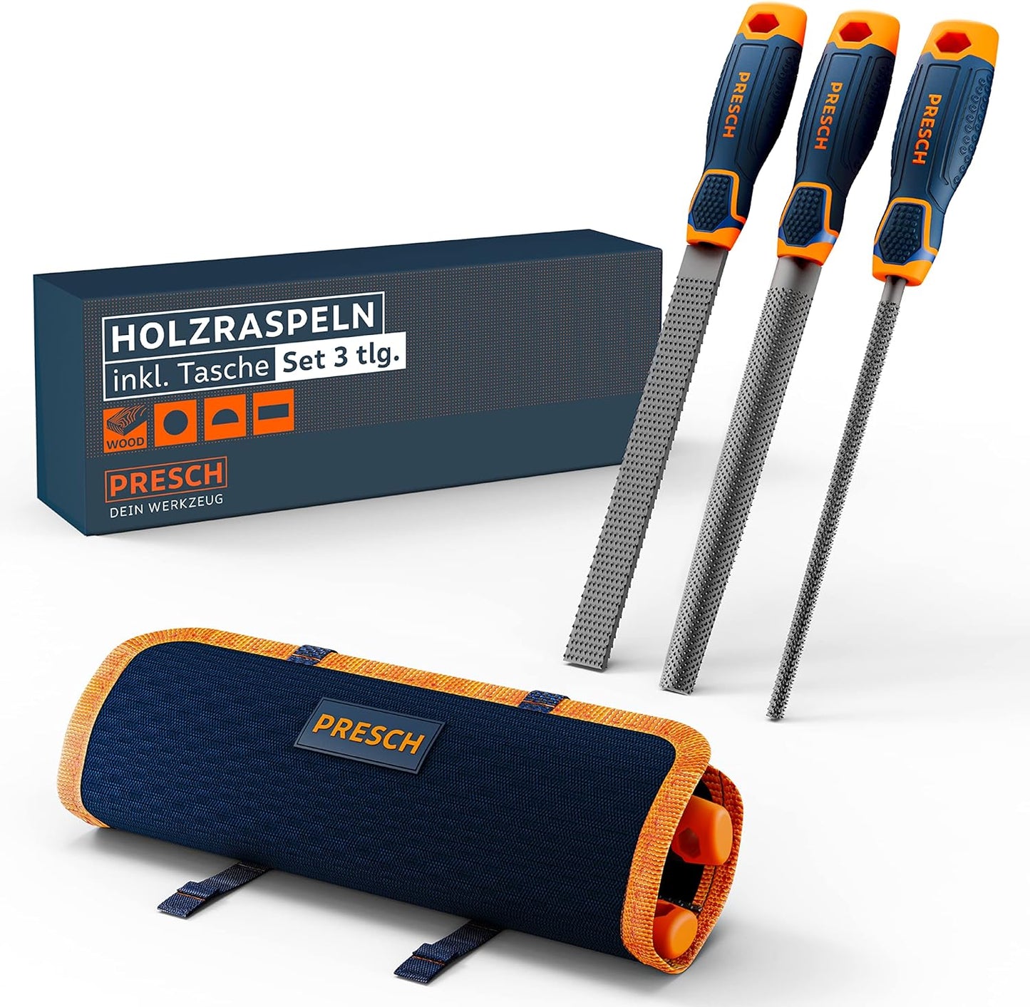 Holzraspel-Set 10162, Holzraspel Set 3 tlg. inkl. Tasche