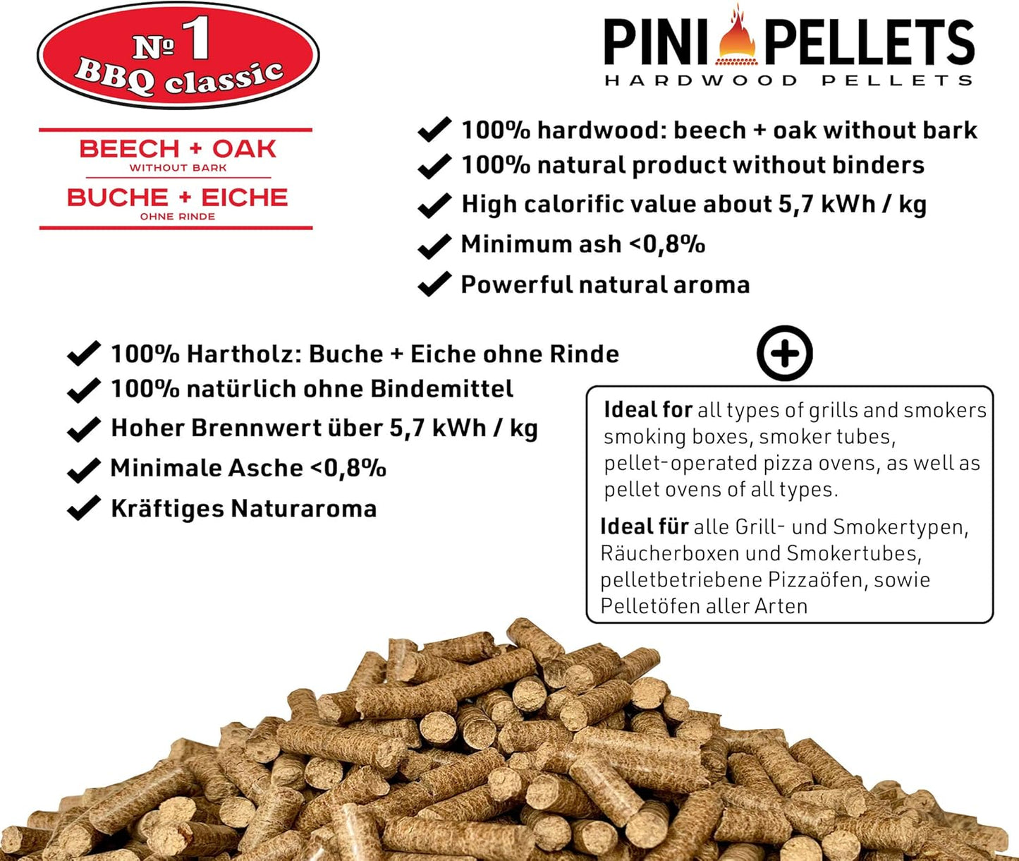 Hartholz Grillpellets BBQ Klassik 15 kg