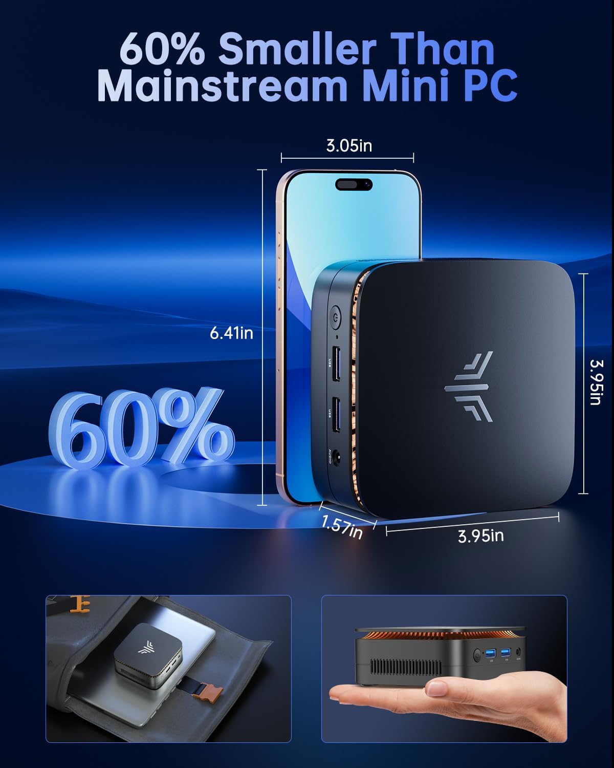 Mini PC Essenx E1 mit Dual Display 4K UHD, Ιntel Twin Lake Ν150/8GB 256GB