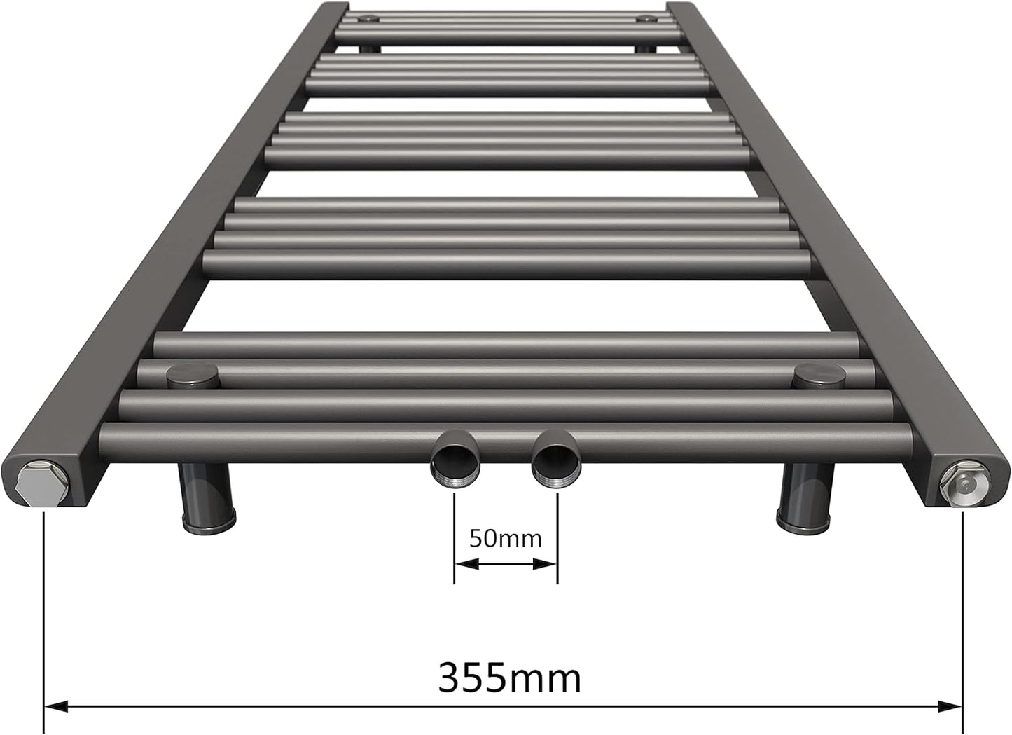Badheizkörper Virgo mit Mittelanschluss, 40x160cm Anthrazit