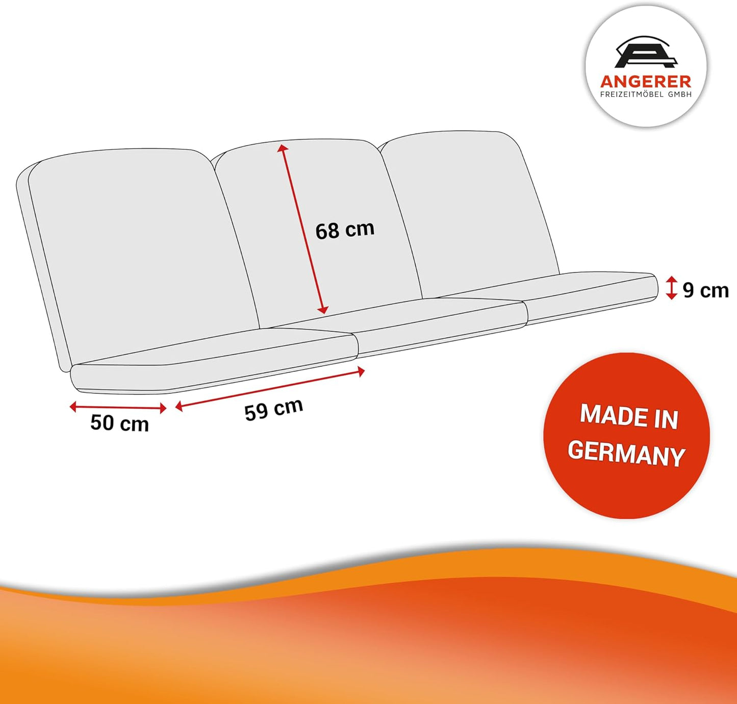Hollywoodschaukel-Auflage für 3-Sitzer, Grün-beige Gemustert