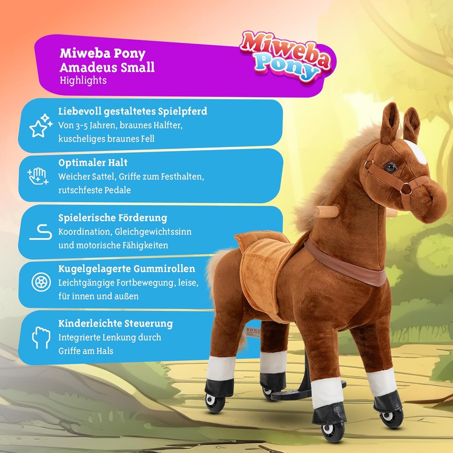 Reitpferd auf Rollen Amadeus, Small