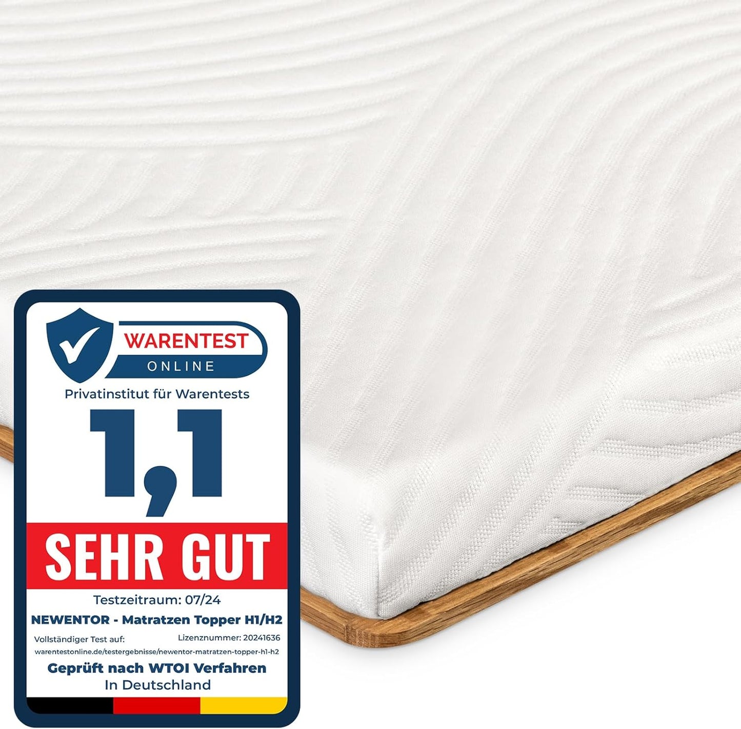 Matratzentopper, 90x200x5cm H2 - bis 80KG