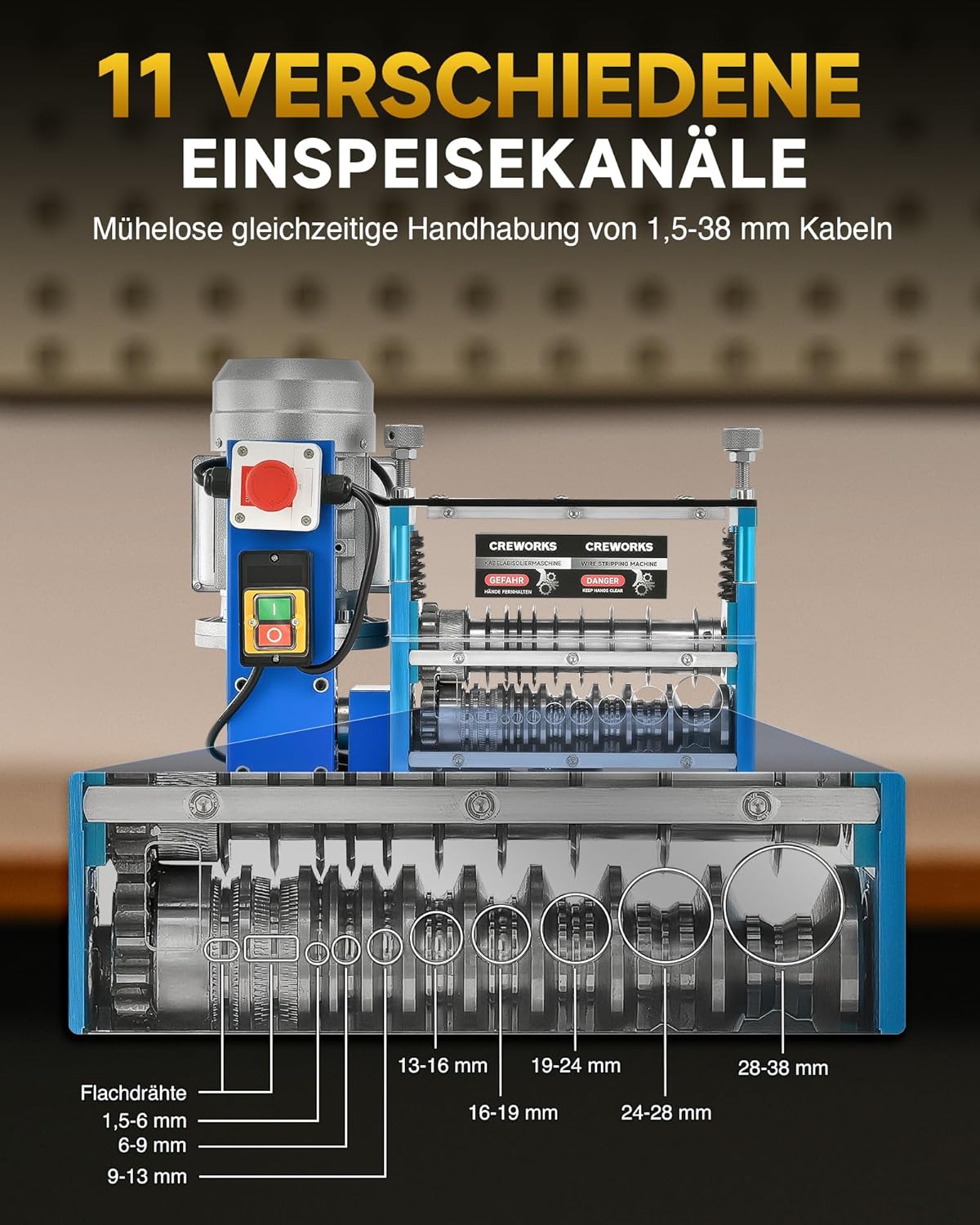 Kabelabisoliermaschine 1,5-38mm, 1,5-38mm 370W