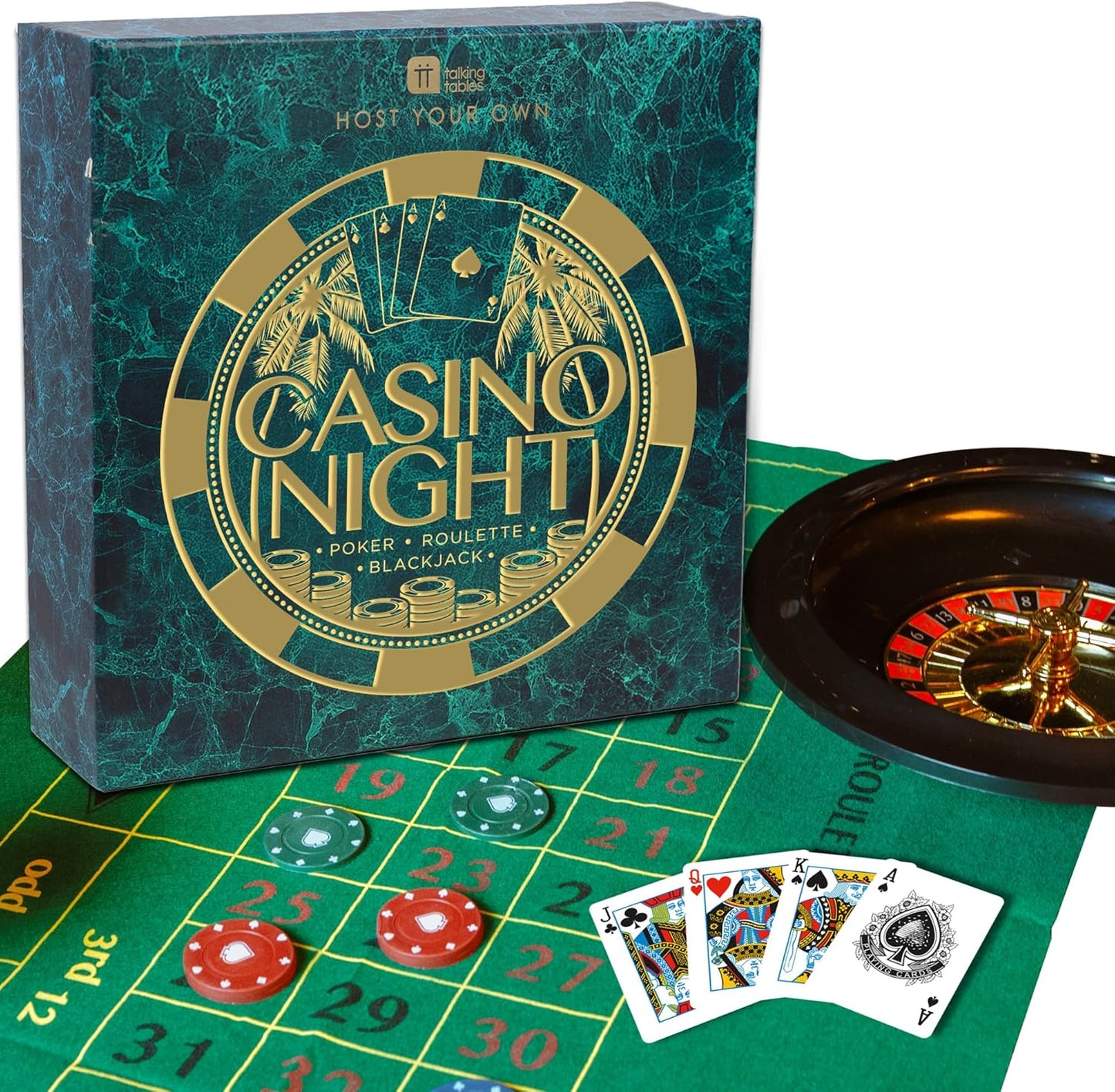 Casino Night Glücksspielset für Erwachsene, Argent