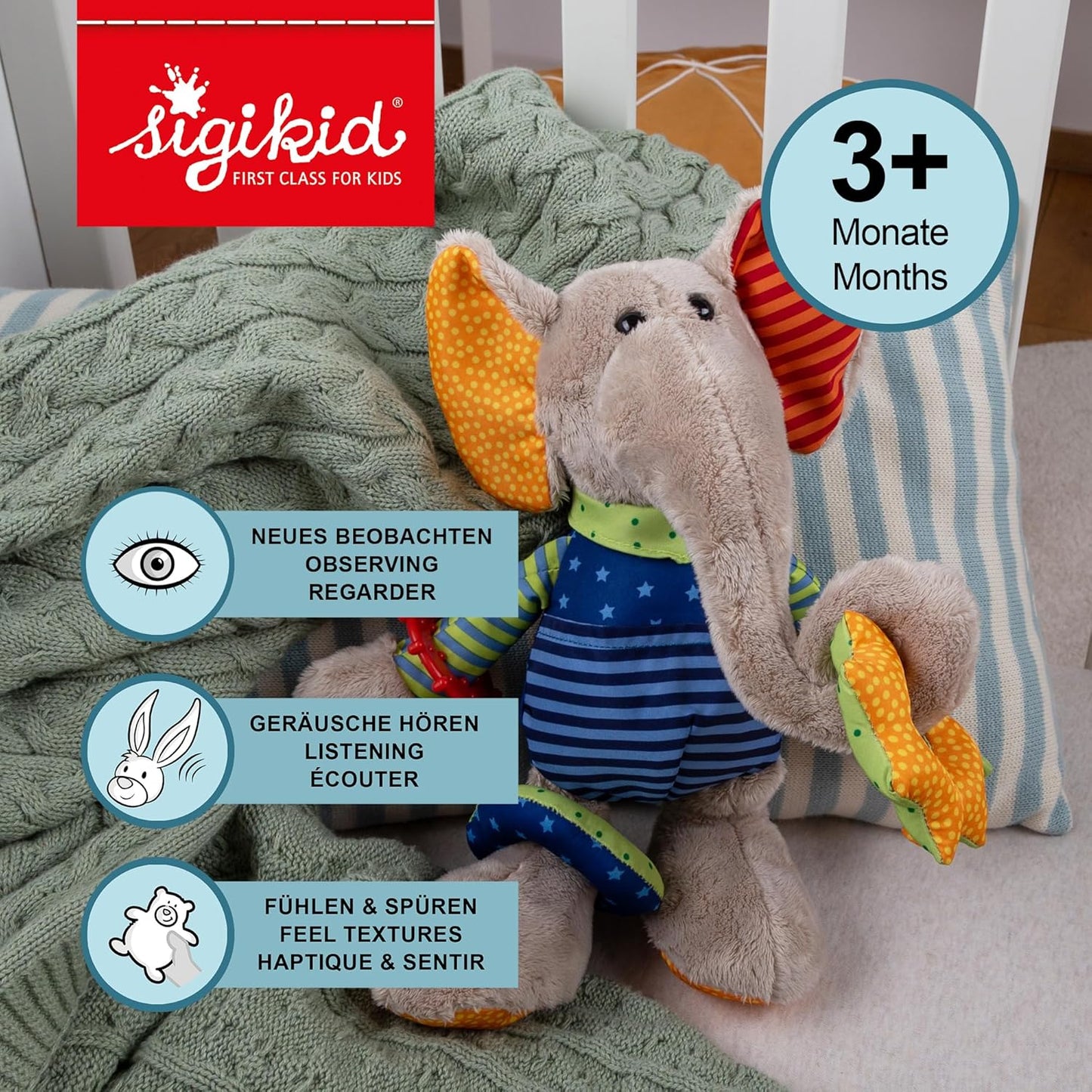 PlayQ Aktiv-Elefant 40863, Mehrfarbig/Elefant