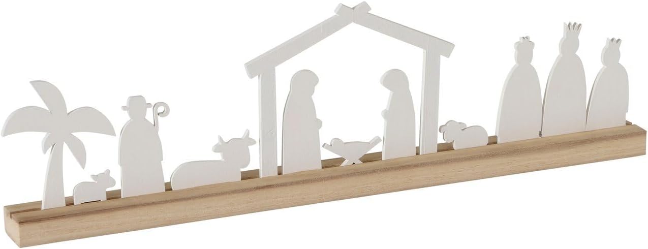 Weihnachts-Krippe mit Figuren (50x4x14cm)