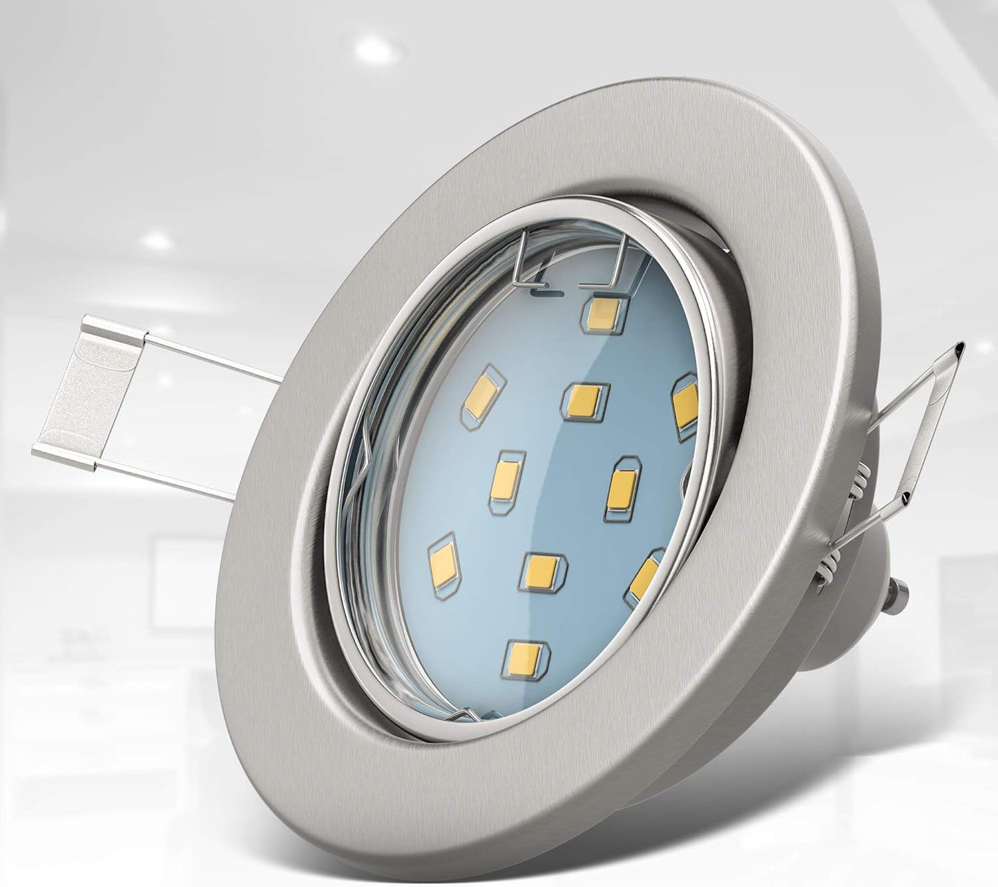 6er-Pack LED-Einbauspots, 3 Watt 6er Set Matt-nickel