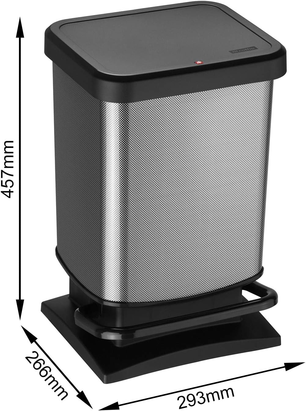Abfalleimer Paso mit Fusspedal, Carbon