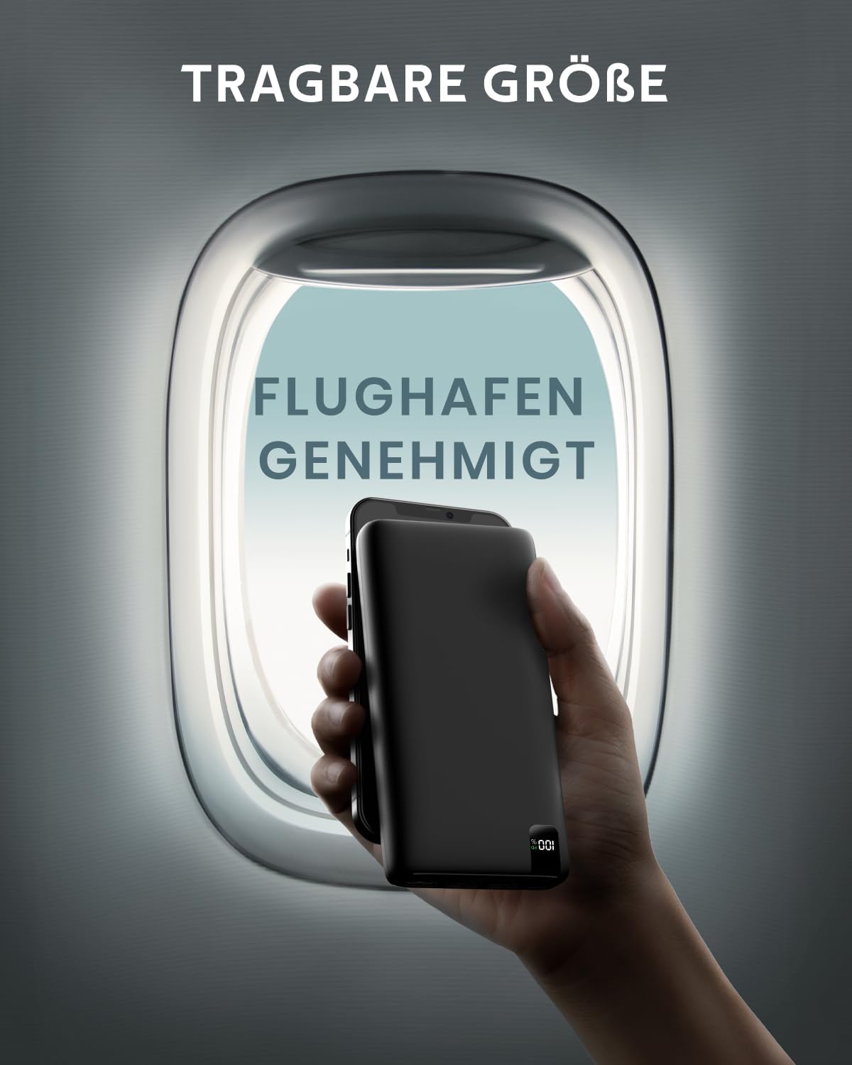 Powerbank 26800mAh mit Schnellladefunktion, Schwarz
