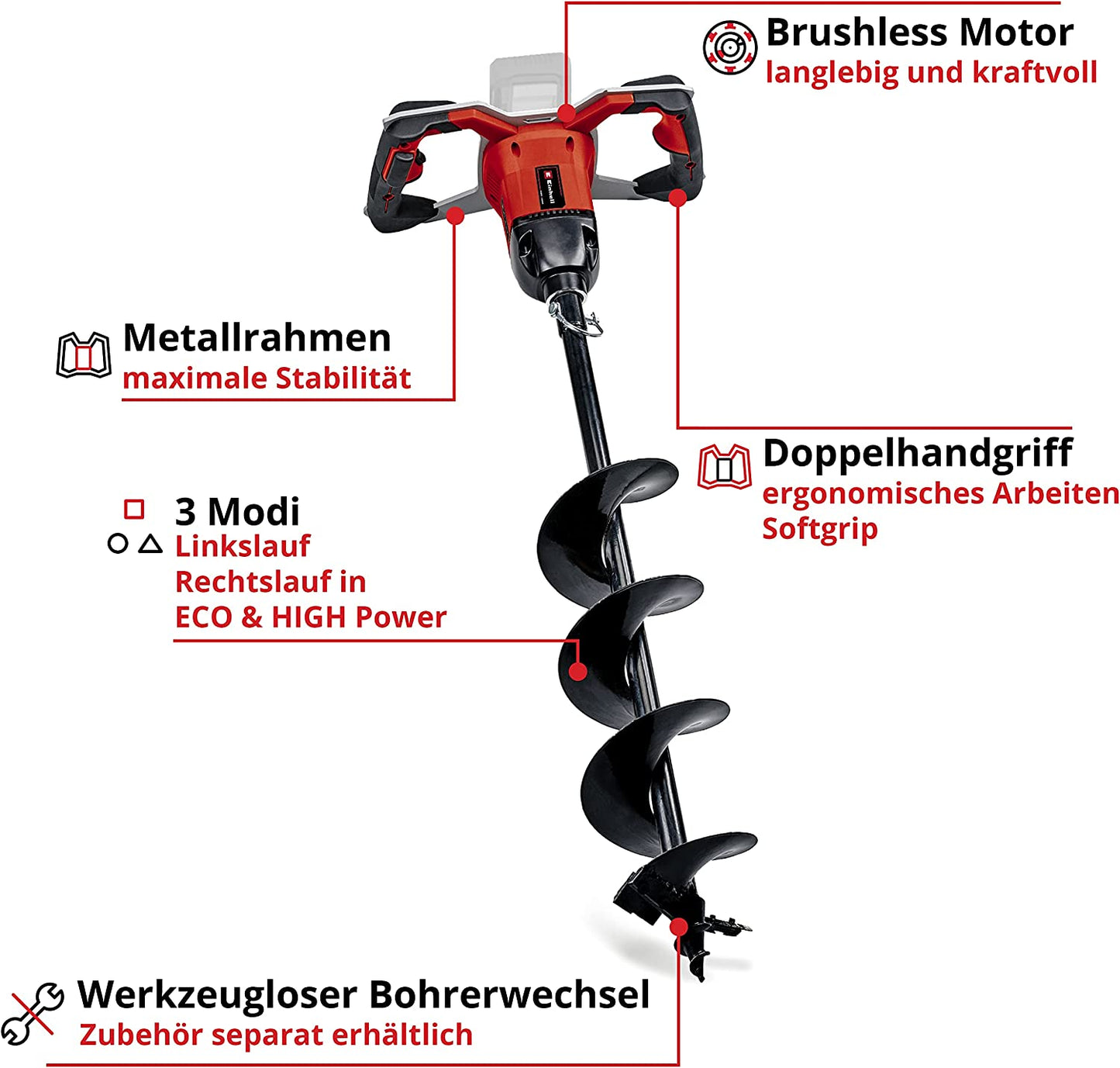 Akku-Erdbohrer GP-EA 18/150 Li BL - Solo, 18Volt, ohne Akku und Ladegerät