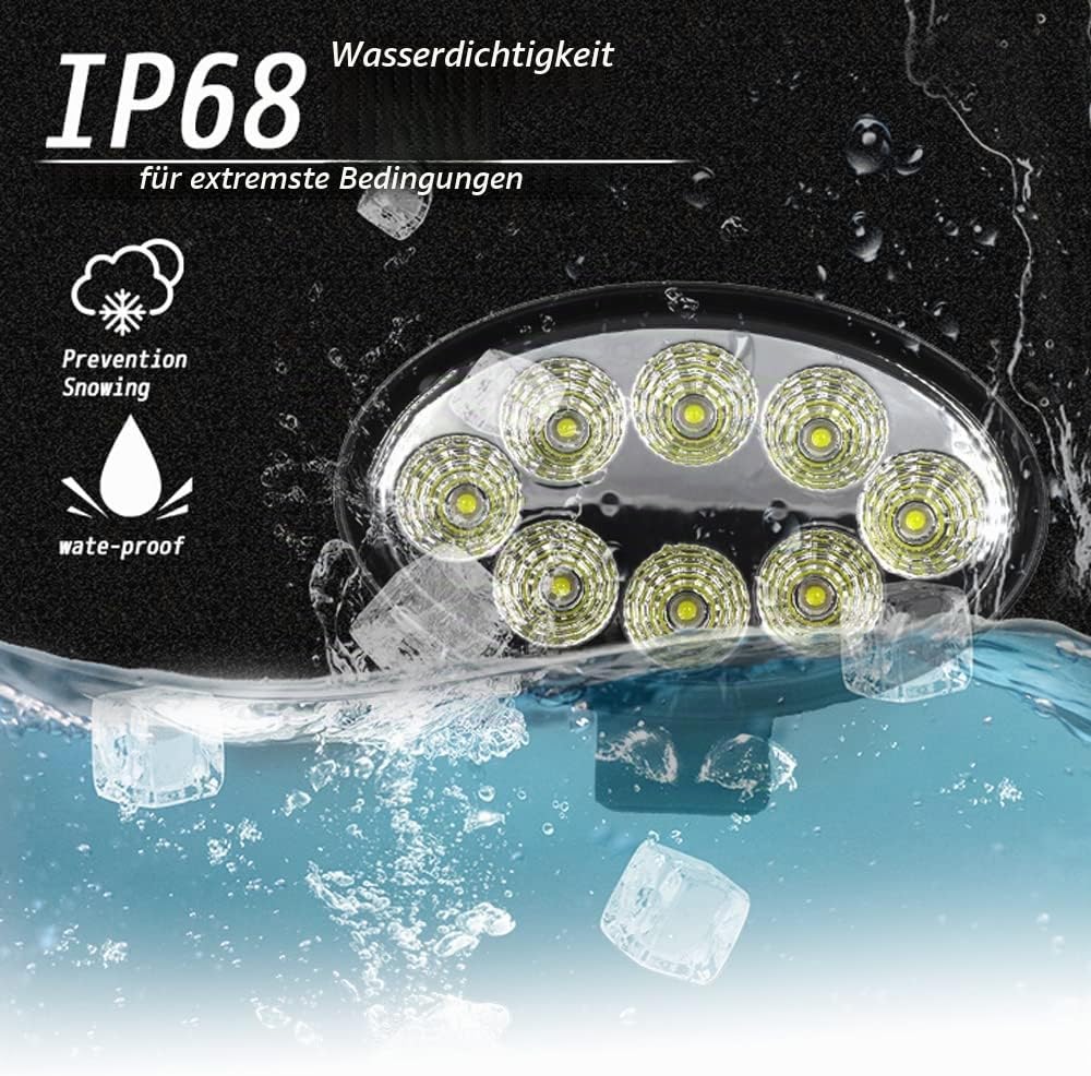Oval LED Arbeitsscheinwerfer-Set, 6x 24W, IP68