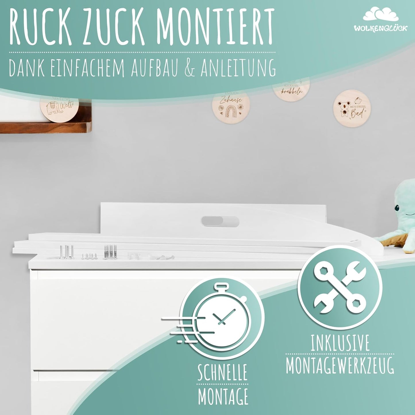 Wickelaufsatz für IKEA Malm Kommode (73x70x13cm), Malm