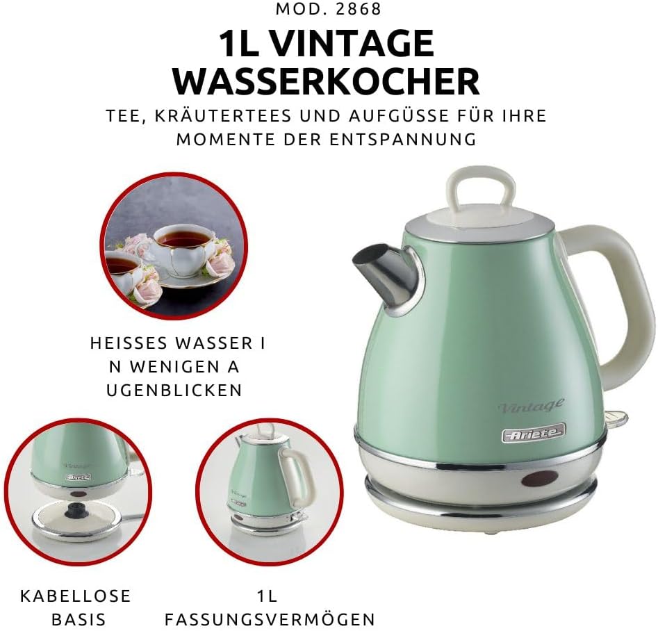 Elektrische Wasserkocher 1L 2868/04, Grün 2868