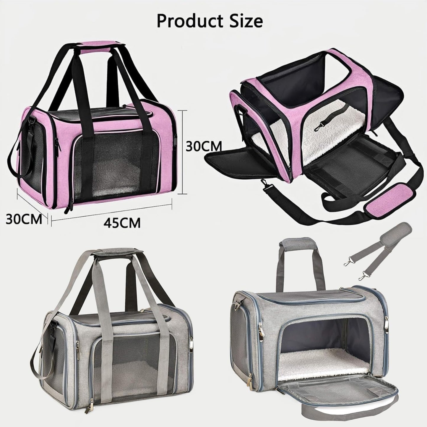 Tragbare Haustiertasche, Rosaton