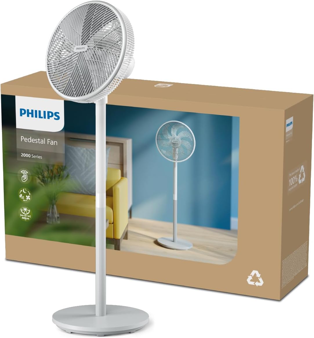 Standventilator Serie 2000 mit SilentWings Technologie, Standventilator weiss