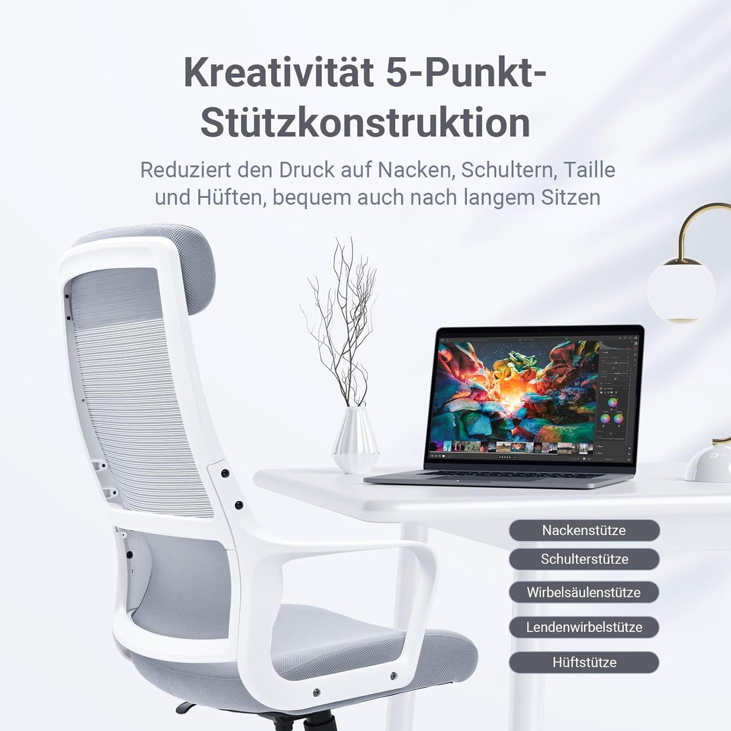 Schreibtischstuhl ‎DECHAF007G-1, Grau