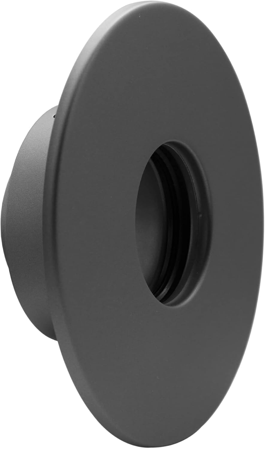 Pelletrohr Erweiterung mit Wand-Rosette, 80 mm auf 120 mm Gussgrau