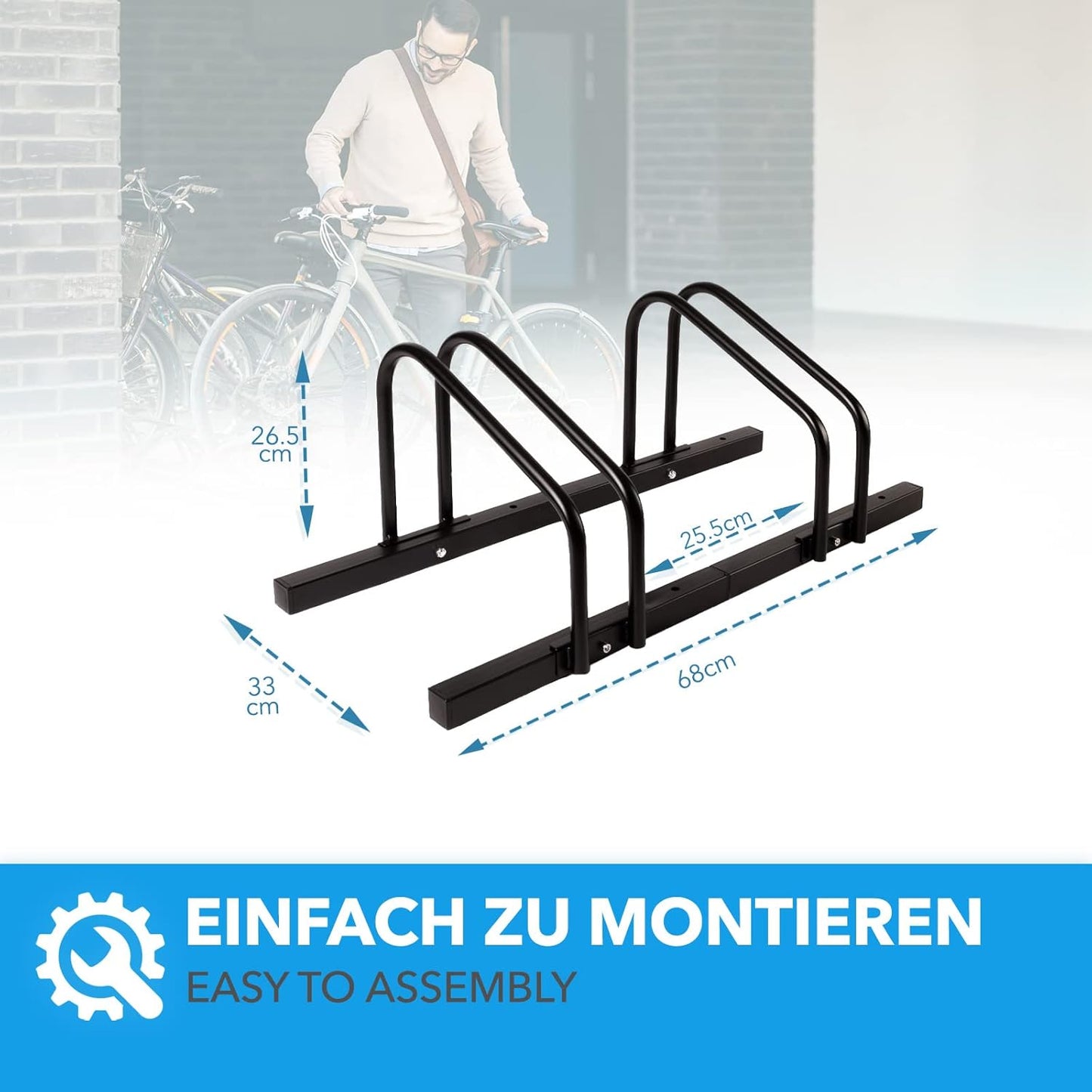 Veloständer, 2 Fahrräder Schwarz