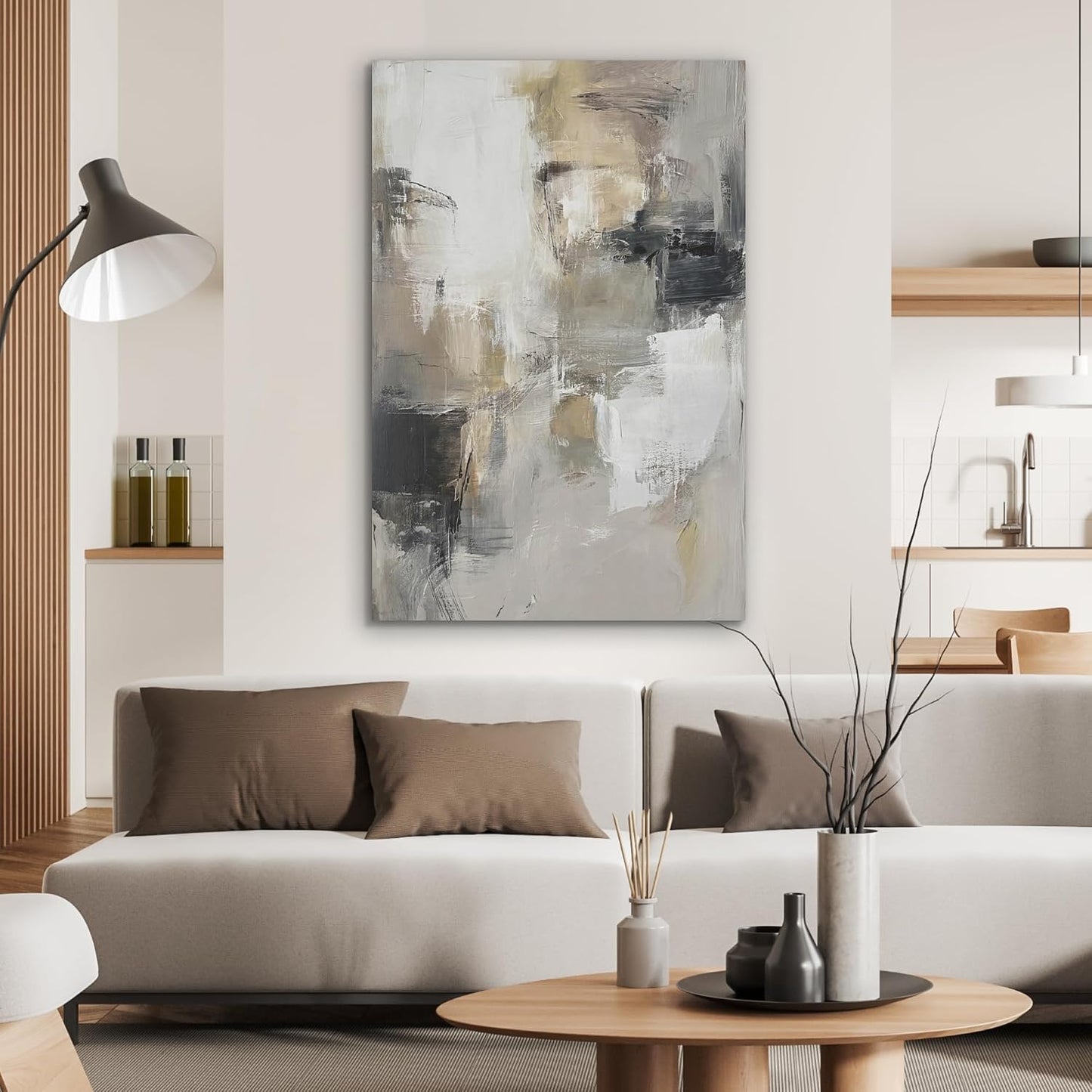 Filzbild Wall Art, 70x100 cm, 70L x 100B cm Farbpalette - Pinselstriche