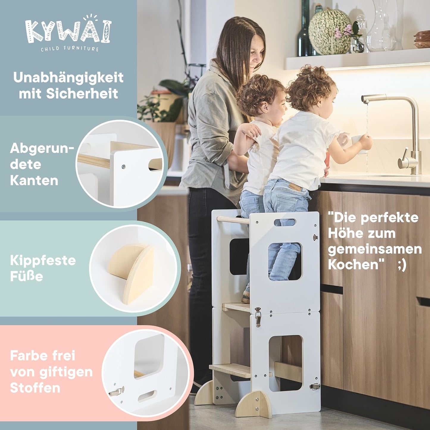 Klappbarer Lernturm mit Tafel
