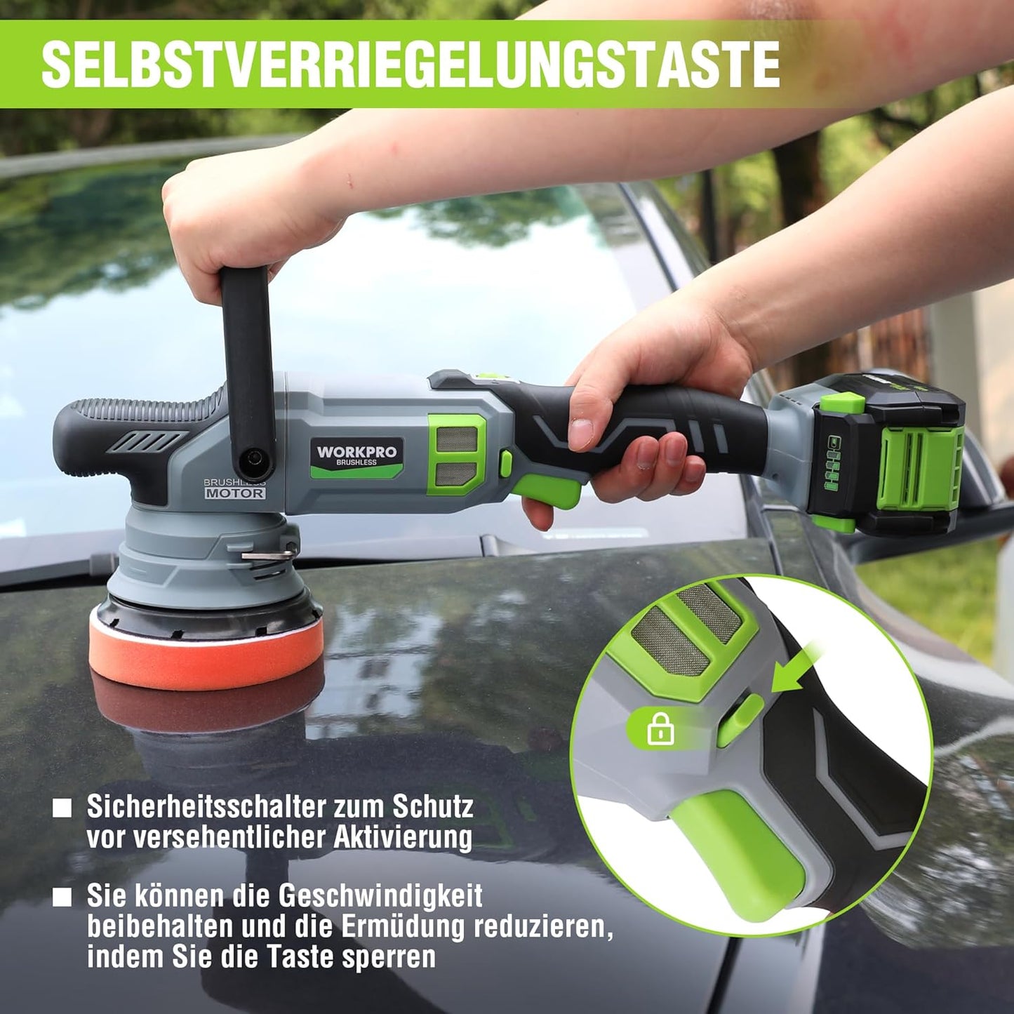 Kabellose Akku-Poliermaschine mit 7 Geschwindigkeiten