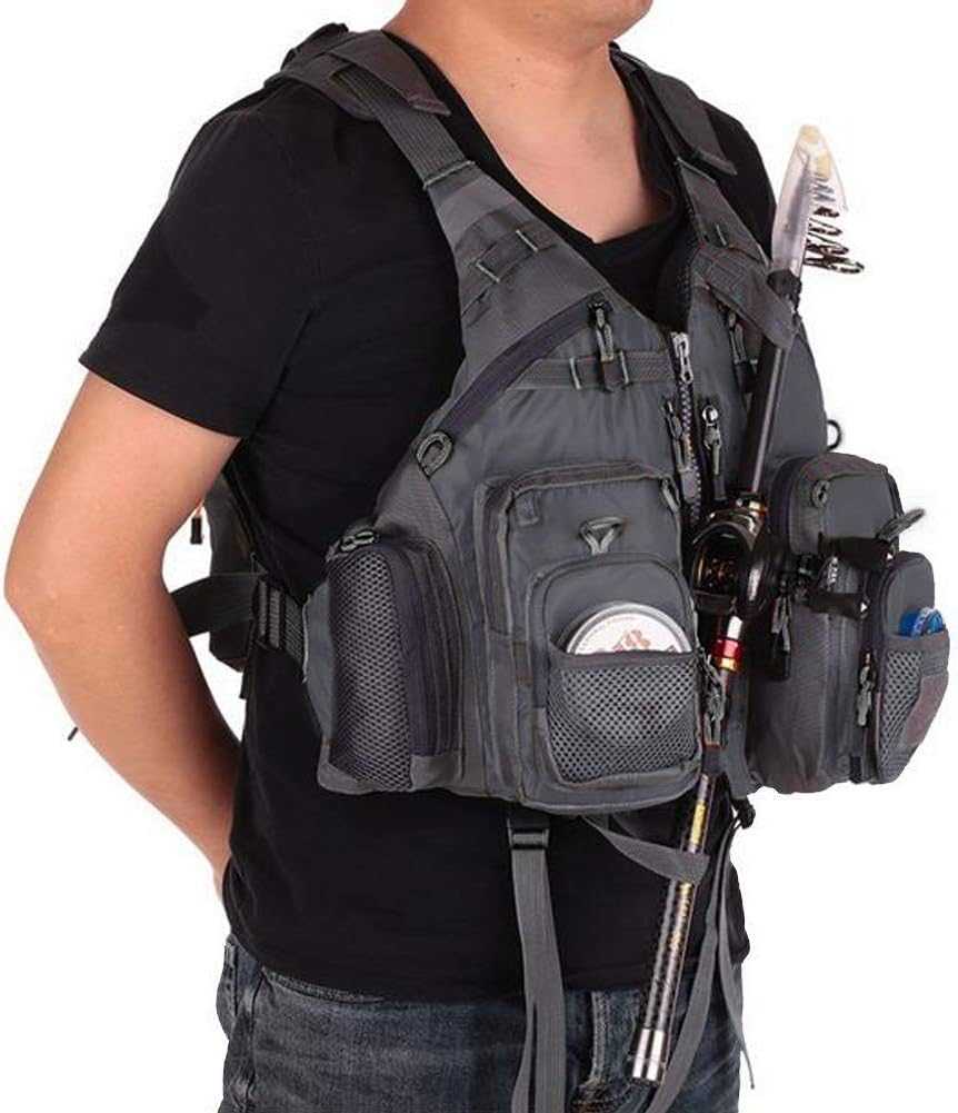 Angelweste mit vielen Taschen, Einheitsgröße Schwarz