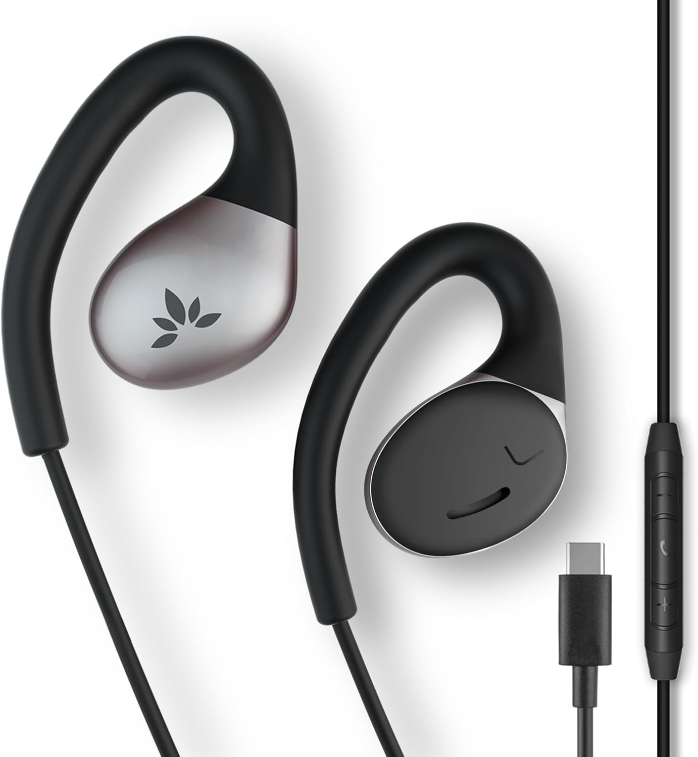 Open-Ear Kopfhörer mit Mikrofon & Über-Ohr-Haken, USB-C (Android & iPhone 15 & 16) Klein-Mittel (Ohrlänge unter 6 cm)