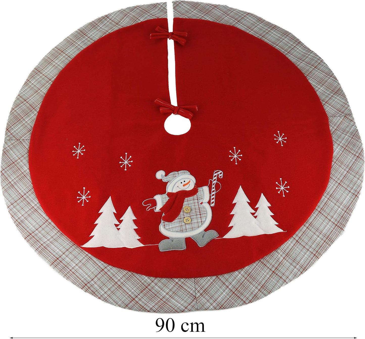 Weihnachtsbaumrock mit Schneemann Stickerei, Stil 5