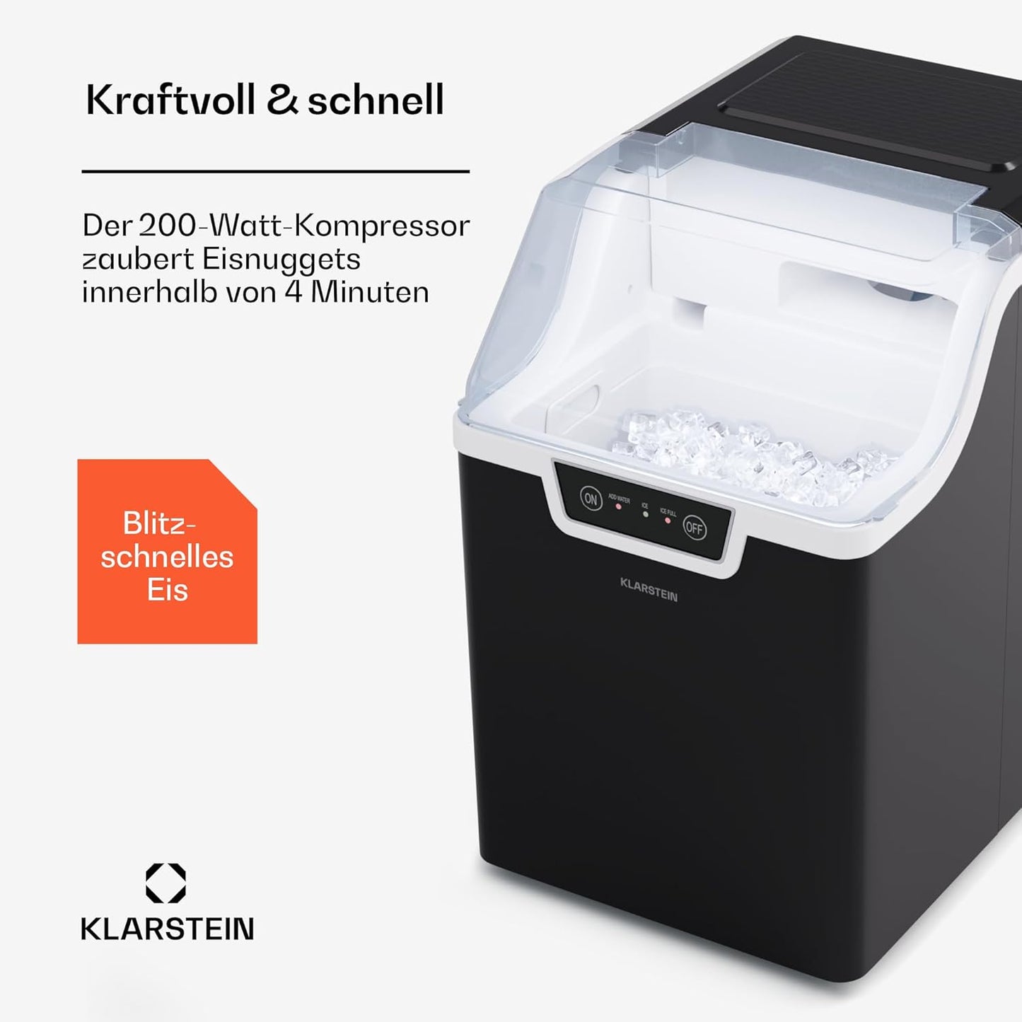 Eiswürfelmaschine, Schwarz