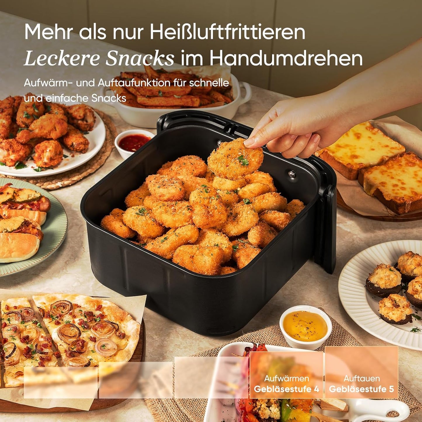 9-in-1 TurboBlaze Airfryer, Dunkelgrau, Turbo Blaze