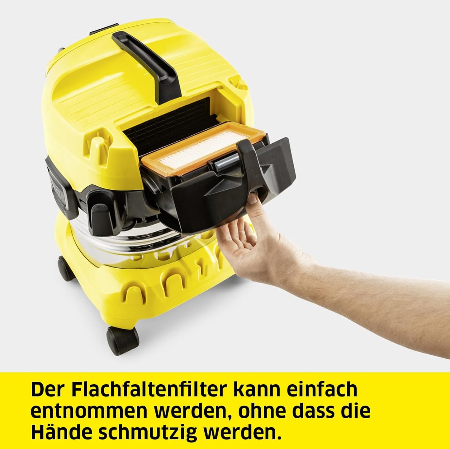 Nass-und Trockensauger WD 4 P S V-20/5/22, Edelstahlbehälter mit Gerätesteckdose