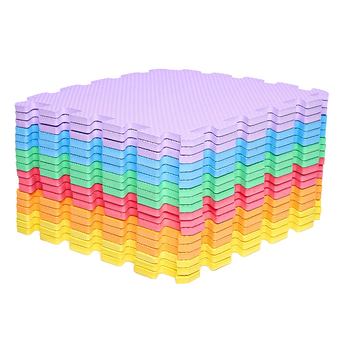 Zusammensteckbare Bodenmatten, 18 Stück, Regenbogen 18 Pièces
