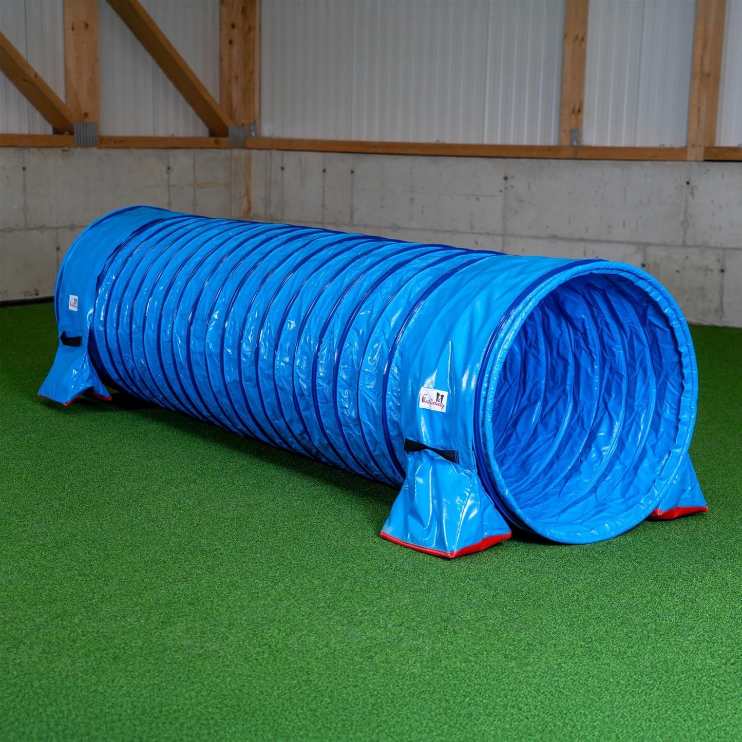 Agility Hundetunnel mit Stützsandsäcken, 3m, 3m / 80cm blau
