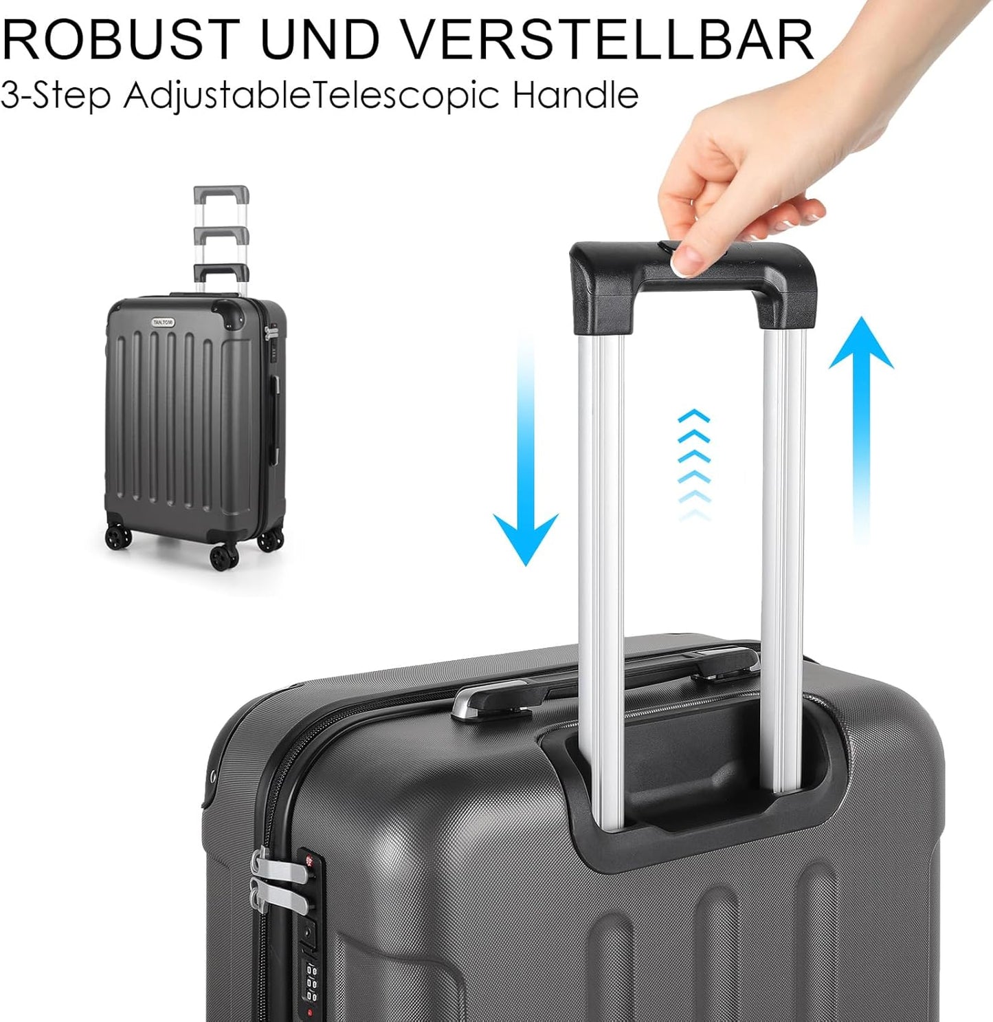 Grosser Hartschalenkoffer, L ; Dunkelgrau