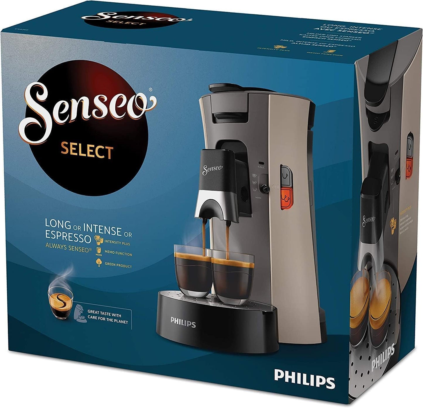 Kaffeepadmaschine mit Kaffeestärkewahl und Memo-Funktion, Beige ; 0.9L
