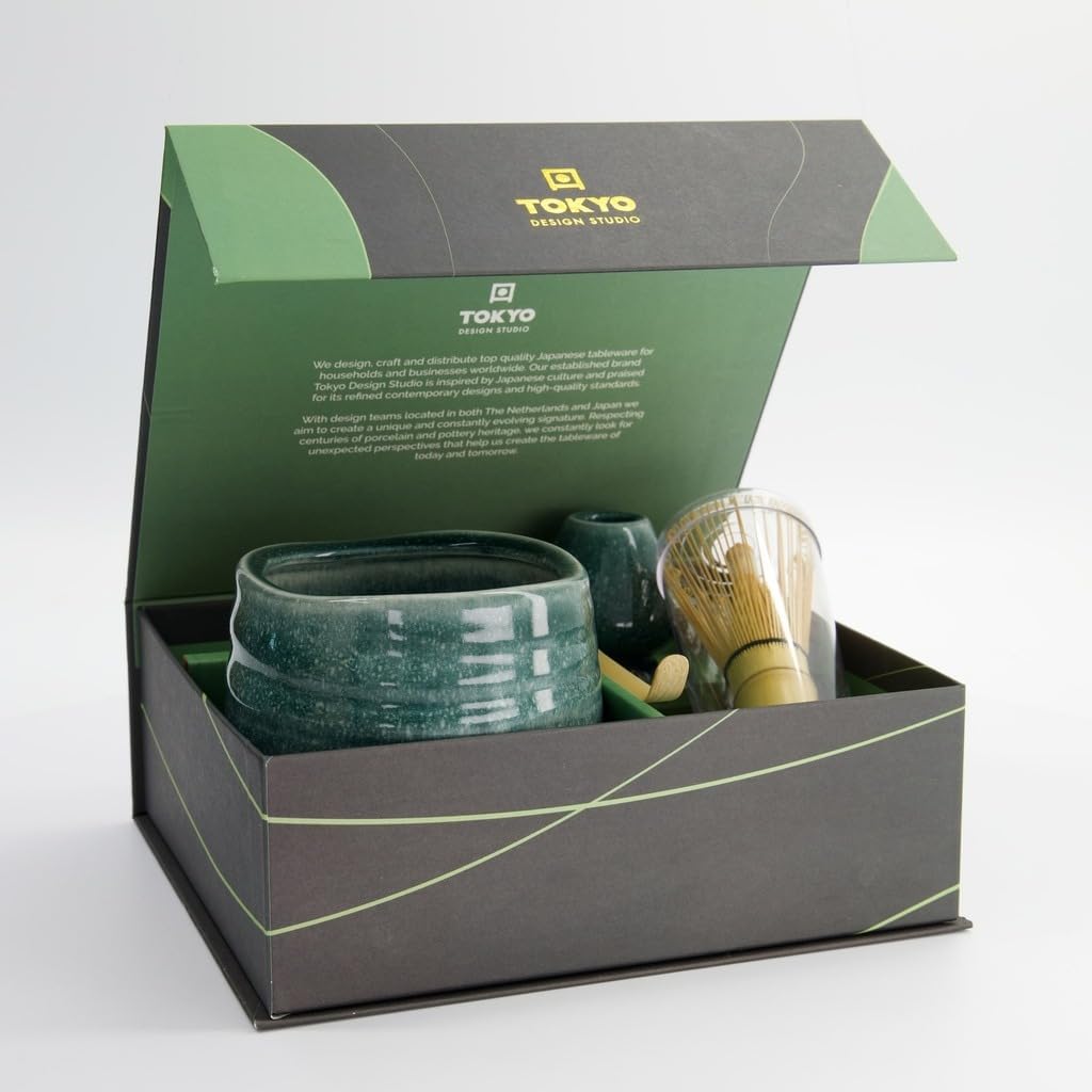 4-teiliges Matcha-Set für Teezeremonien, Türkisgrün