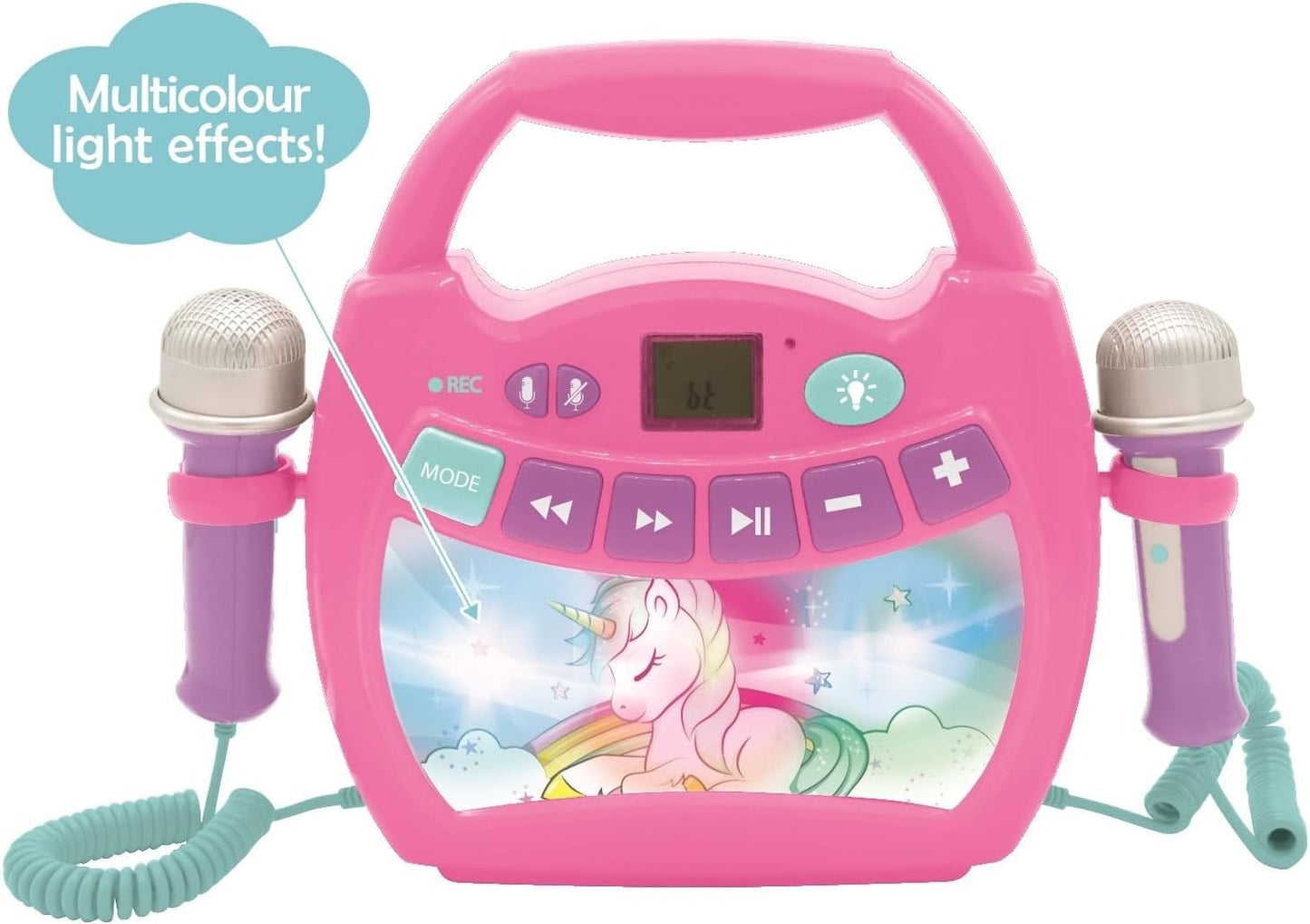Tragbarer Einhorn-Karaoke-Player für Kinder mit Mikrofonen, Einhorn _A